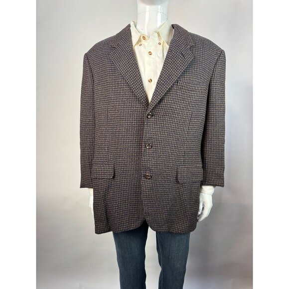 Oxford Clothes Neiman Marcus  Wool Cashmere Houndstooth Blazer Renaissance 43R - Picture 16 of 16